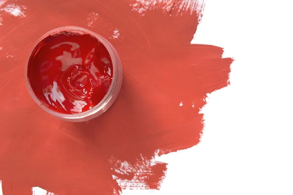 Tarro de pintura roja — Foto de Stock