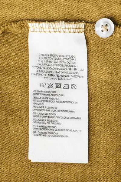 Primer plano de la etiqueta de ropa —  Fotos de Stock