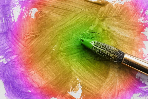 Renkli boya fırça — Stok fotoğraf