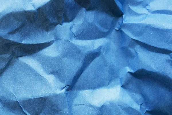 Verfrommeld blauw papier — Stockfoto