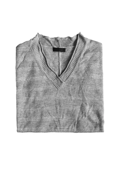 Folded gray pullover — Stock Photo, Image