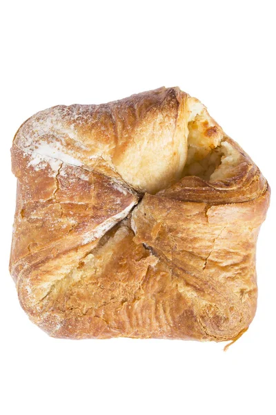 Beyazın Üzerine Izole Edilmiş Kremalı Taze Çörek — Stok fotoğraf