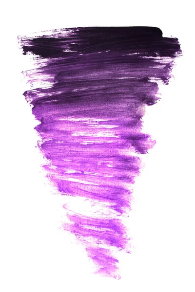 紫色涂料抽象笔划隔离在白色之上 — 图库照片