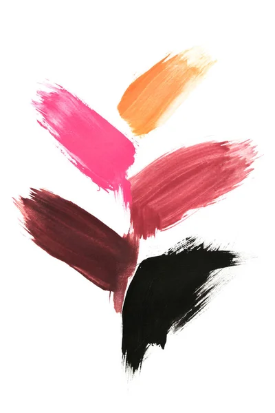 Colorful Gouache Paint Strokes White Background — Stock Photo, Image