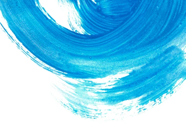 Blue watercolor paint abstract blob on white as a background