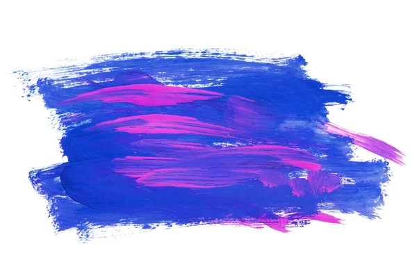 Acrylic Blue Pink Abstract Drawing Isolated White — Stock Photo, Image