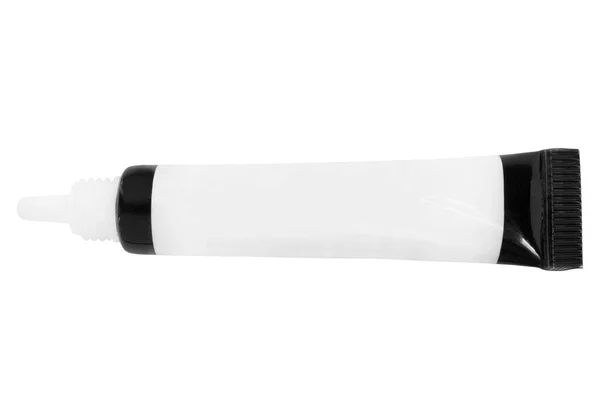 Schwarz Weißer Blanko Rohr Isoliert Über Weiß — Stockfoto