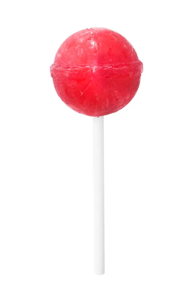 Red Ball Lollipop Isolated White — Stock Photo, Image