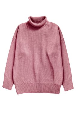 Büyük boy pembe süveter beyaz üzerine izole edilmiş.