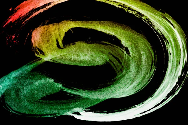 Πολύχρωμο Αφηρημένο Χρώμα Ακουαρέλα Εγκεφαλικό Επεισόδιο Στο Μαύρο Φόντο — Φωτογραφία Αρχείου