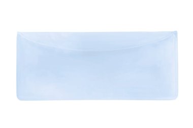 Boş mavi plastik kutu beyaz üzerine izole