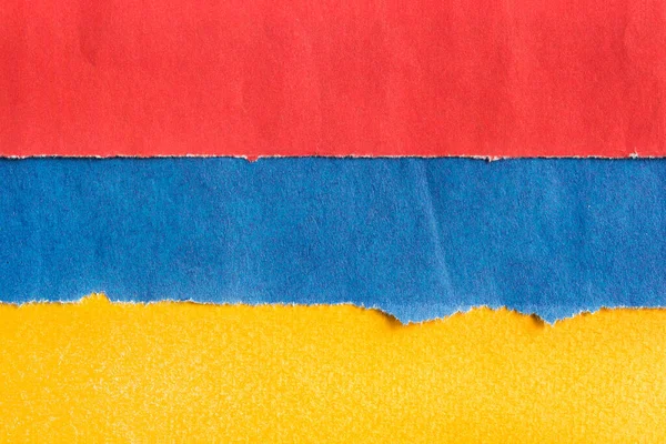 Papel Rasgado Colores Bandera Del Estado Armenio Como Fondo —  Fotos de Stock