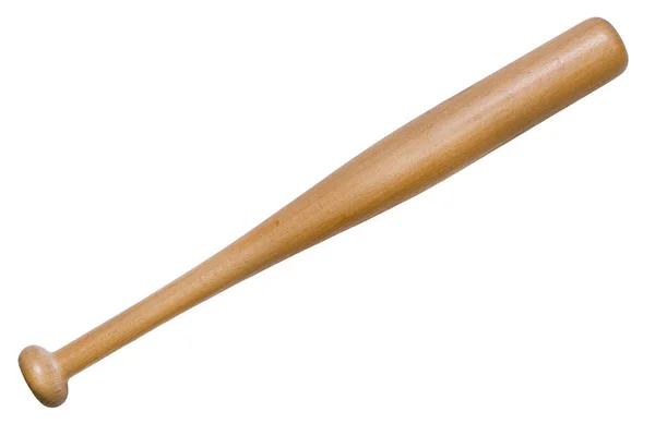 Pipistrello Baseball Legno Isolato Bianco — Foto Stock