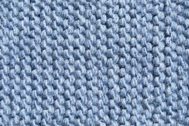 Arkaplan olarak mavi yün dikişsiz doku örer