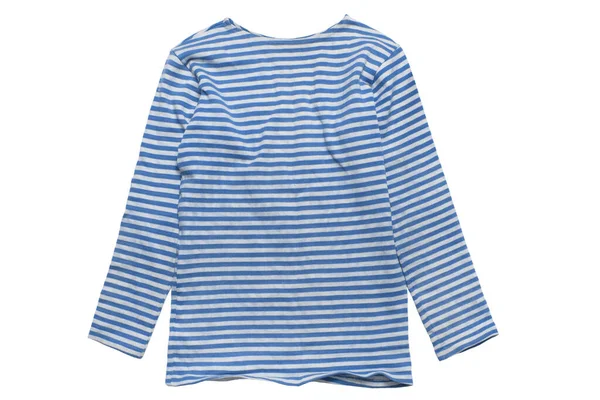 Blue White Long Sleeves Sailor Shirt Isolated White — Stock Photo, Image