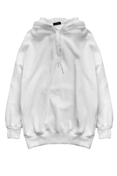 White Oversized Basic Hoody Isolated White — Stock Photo, Image