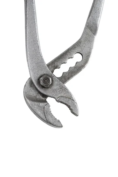 Old Tongue Groove Pliers Closeup Isolated White — Stock Photo, Image