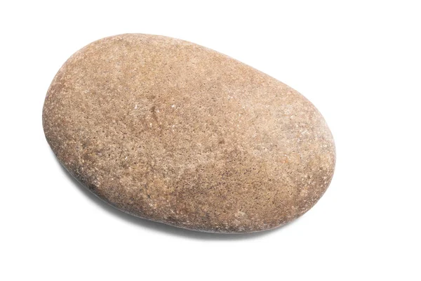 白色上方孤立的褐色卵石 — 图库照片