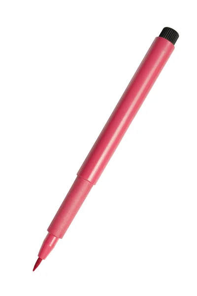 Penna Punta Feltro Colore Rosa Sfondo Bianco — Foto Stock