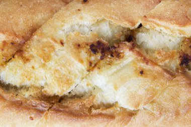 Arkaplan olarak buğday ekmeği kabuğu yakın plan