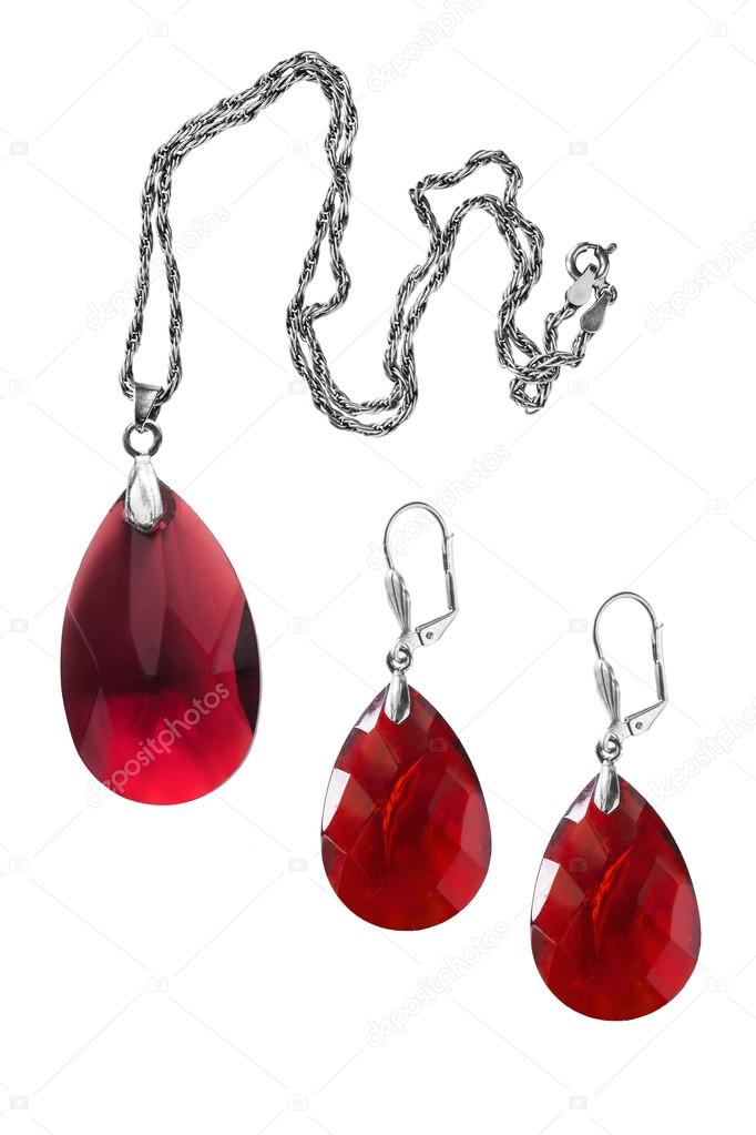 Pendant and earrings