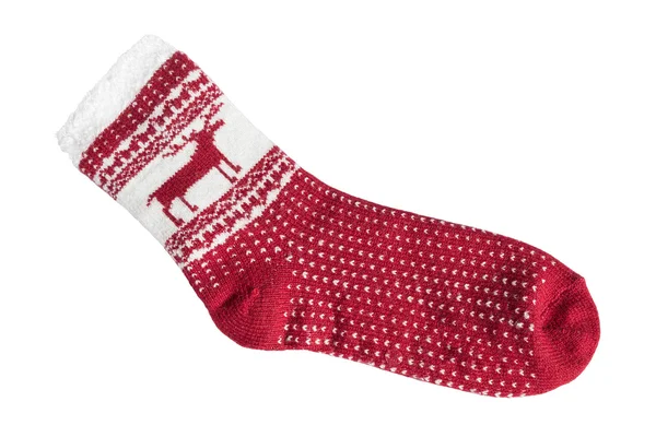 Červené vlněné ponožky — Stock fotografie
