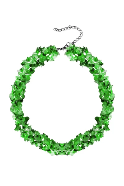 Smaragdový náhrdelník izolované — Stock fotografie