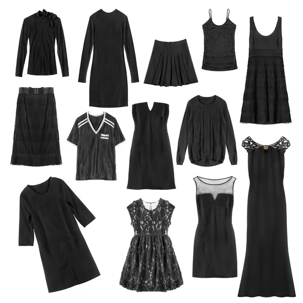 Czarne ubrania na białym tle — Zdjęcie stockowe