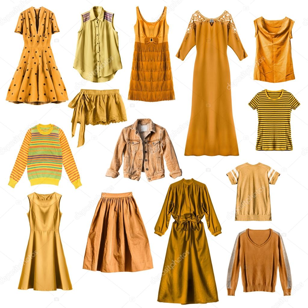 Yellow clothes isolated