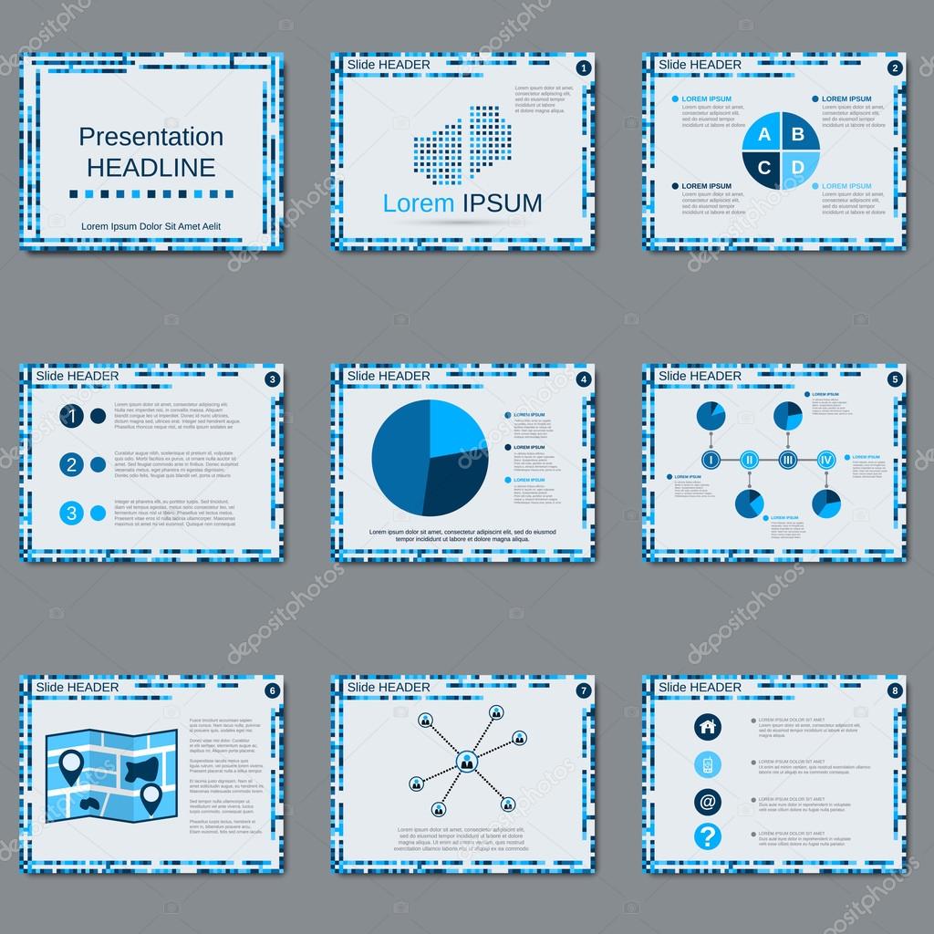 Professional business presentation, slide show vector design template
