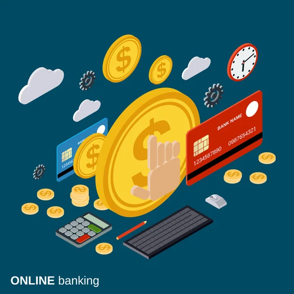 Transfert d'argent, transaction financière, banque en ligne, concept de vecteur de change — Image vectorielle