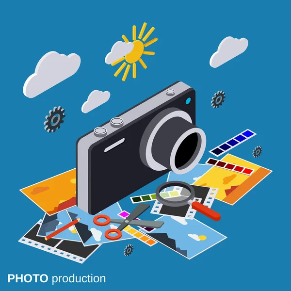 Foto productie, montage, bewerken van vector concept — Stockvector