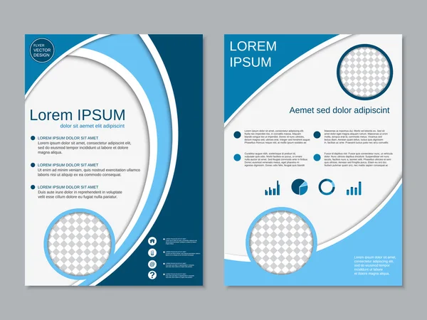 Професійний двосторонній флаєр Векторний шаблон Ліцензійні Стокові Ілюстрації