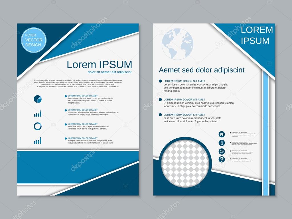 professional two sided flyer vector template stock vector ulvur flyer frente e verso