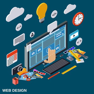 Yaratıcı süreç, web tasarım grafik, Web sitesi geliştirme vektör kavramı