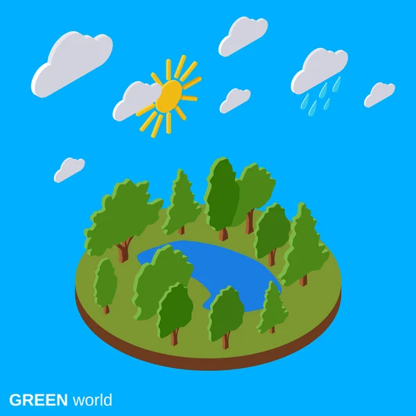 Green world vector illustration — Stock Vector