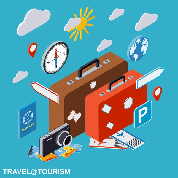 Viajes, turismo, vacaciones vector concepto — Vector de stock