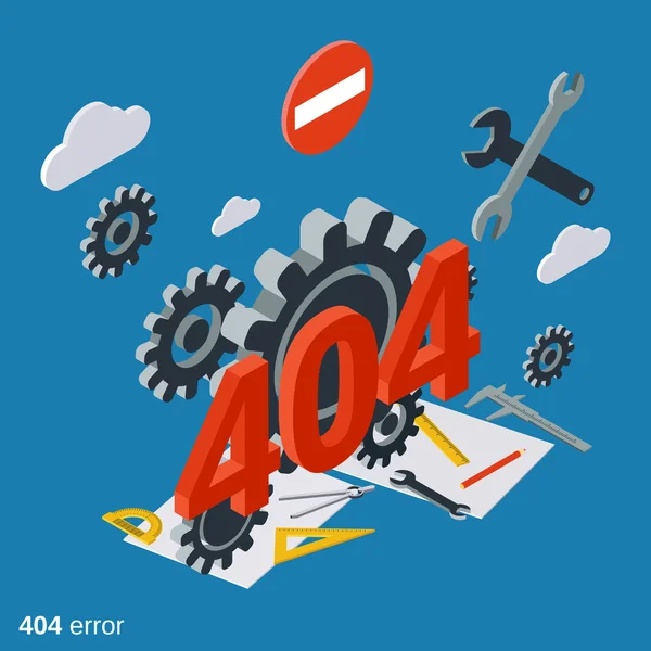 404 hata sayfası düz izometrik vektör kavramı