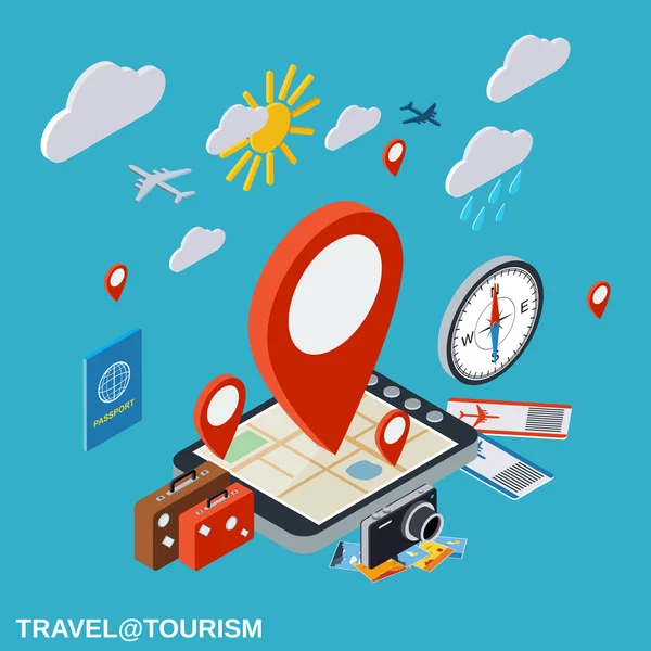 Viajes, turismo, destino, vacaciones concepto de vectores — Vector de stock