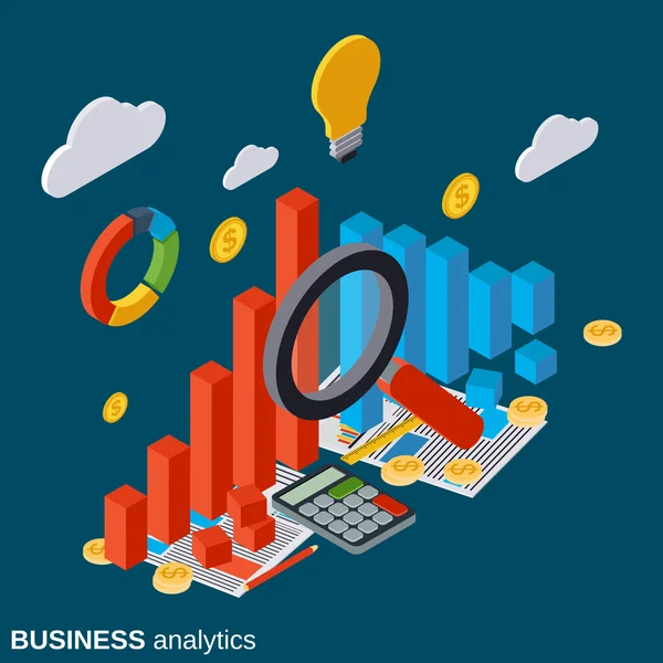 Statistici financiare, raport de afaceri, concept vectorial infografic modern — Vector de stoc