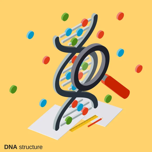 DNA-structuur, genetica vector illustratie — Stockvector