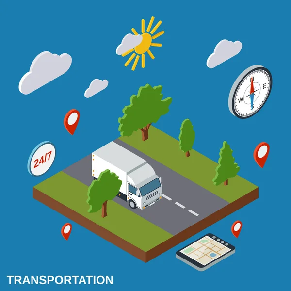 Transport, Logistik, Liefervektorkonzept — Stockvektor