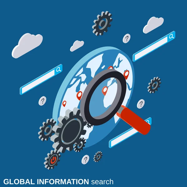 Концепция вектора глобального поиска информации — стоковый вектор