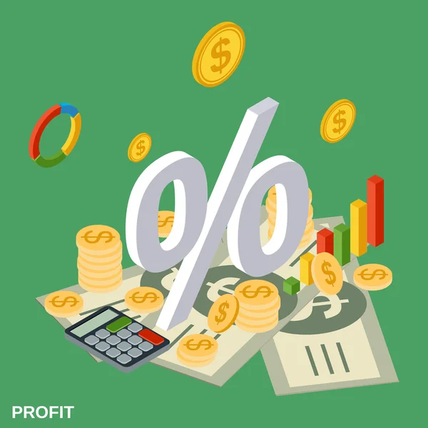 Profit, a pénzügyi statisztika, az üzleti jelentés vektor-koncepció — Stock Vector