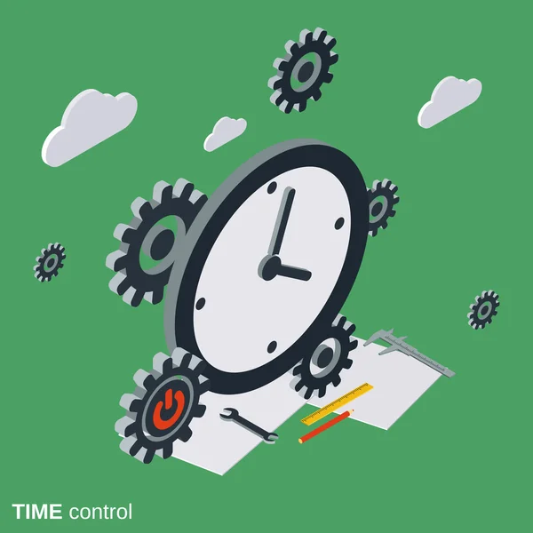 Time control, management vector concept — Stock Vector