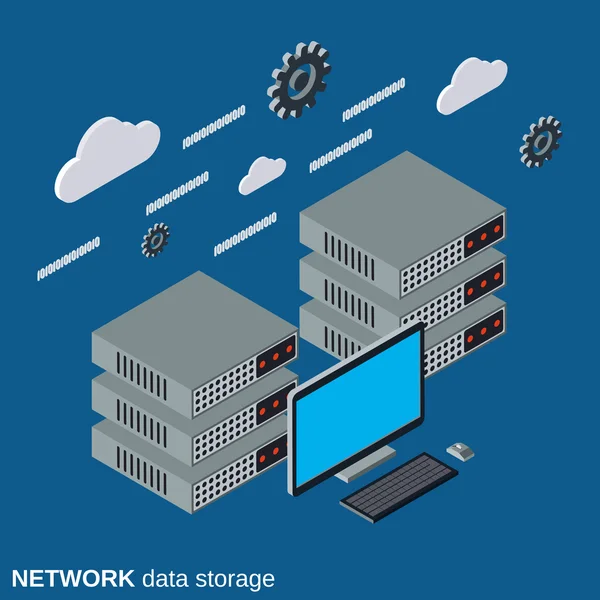 Illustration des Netzwerkdatenspeichervektors — Stockvektor