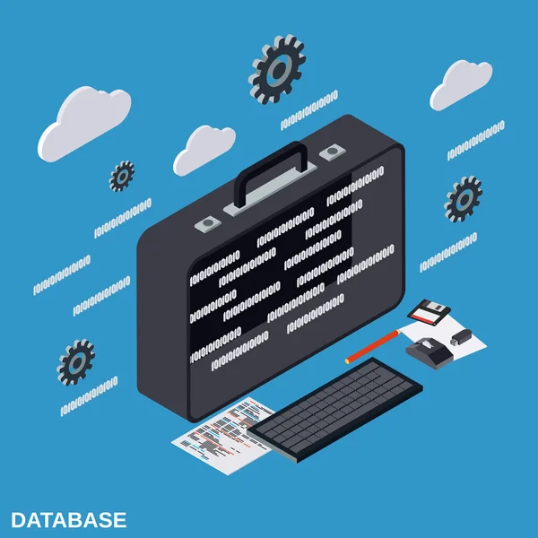 Base de données, concept de vecteur de stockage d'information — Image vectorielle