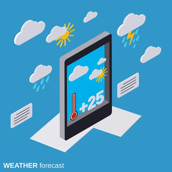 携帯の天気予報のベクトル図 — ストックベクタ