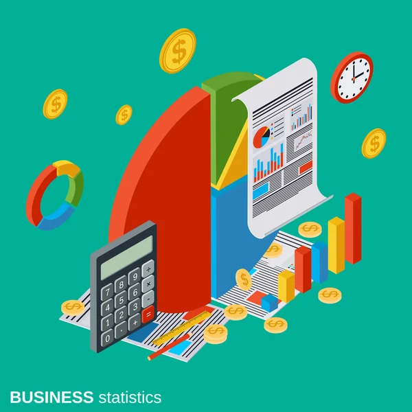 Análisis de negocios, estadísticas financieras vector concepto — Vector de stock