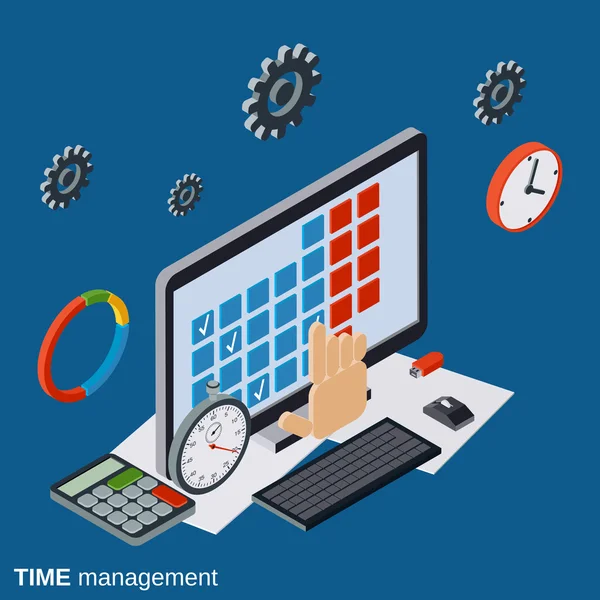 Gestión del tiempo, concepto vectorial de planificación empresarial — Archivo Imágenes Vectoriales